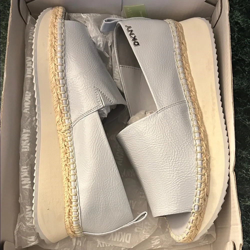 DKNY Sky Blue Platform Espadrilles